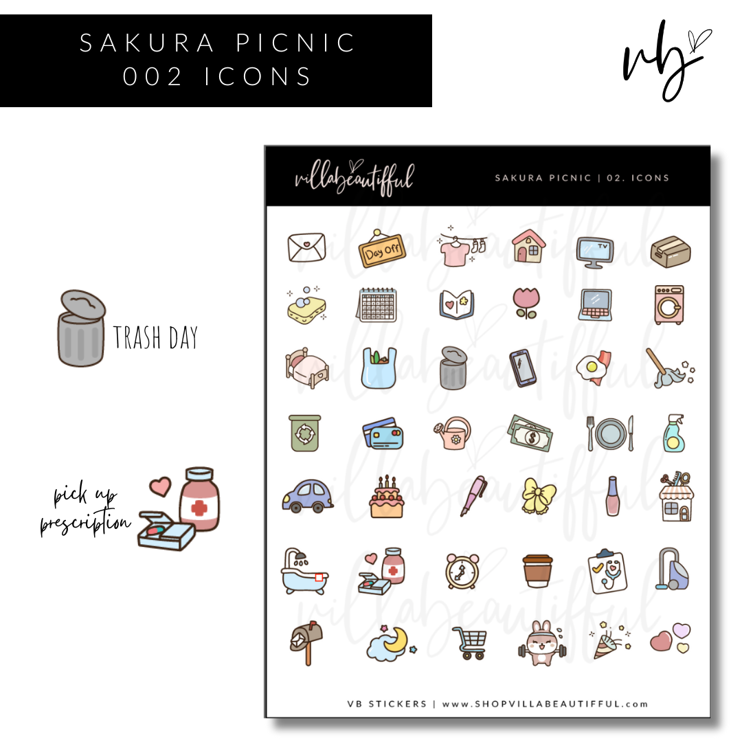Sakura Picnic | 02 Icons Sticker Sheet
