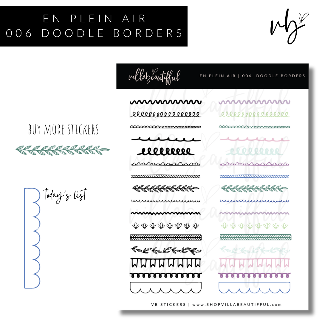 En Plein Air | 06 Doodle Borders Sticker Sheet