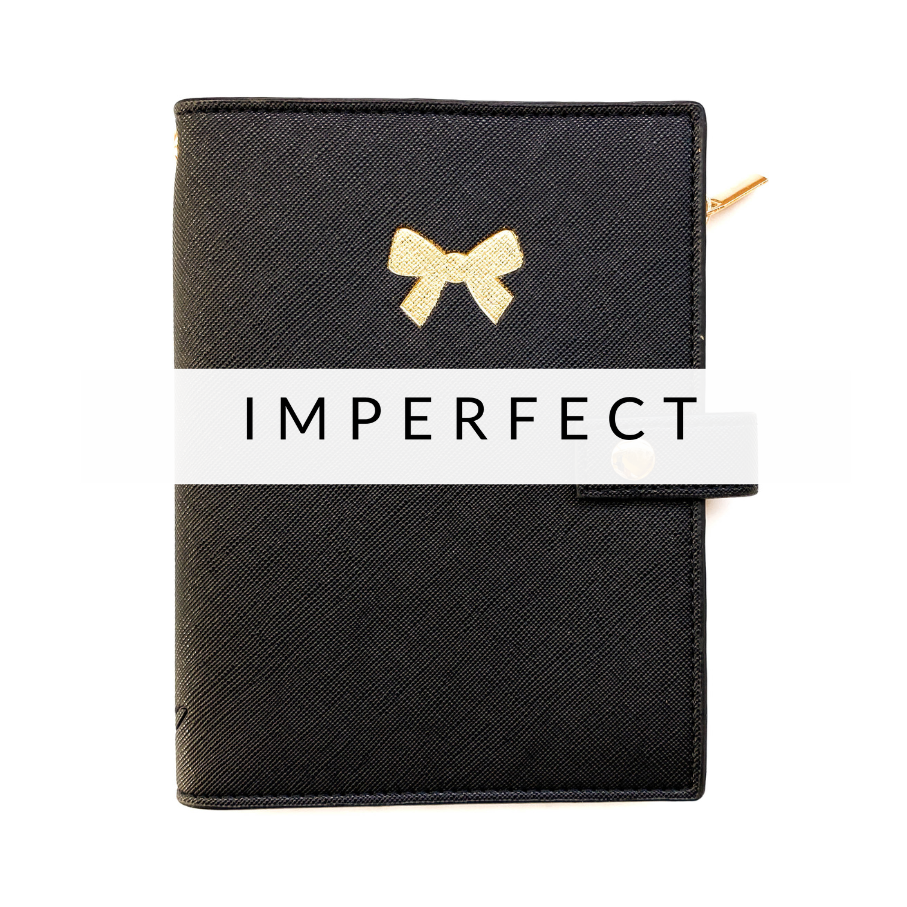 VB Pocket Book | Black with Gold Bow IMPERFECT