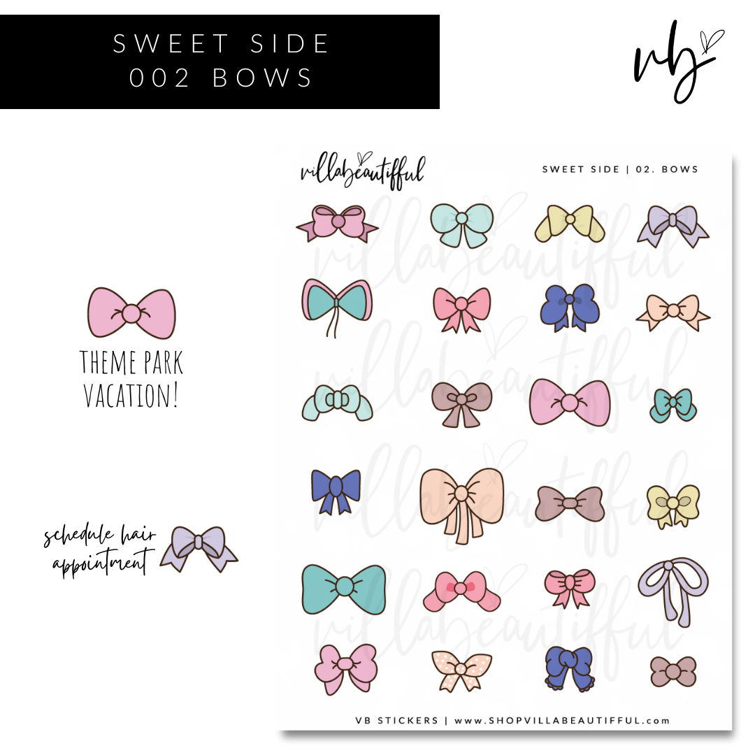 Sweet Side | 02 Bows Sticker Sheet