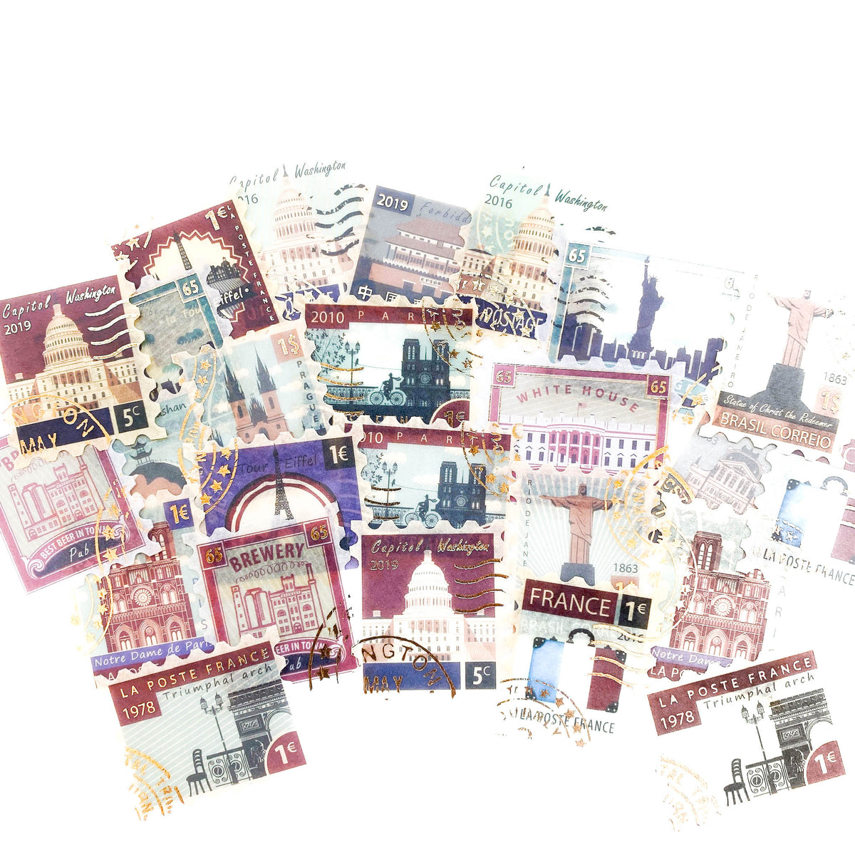 Journal Sticker Pack | Landmark Stamps