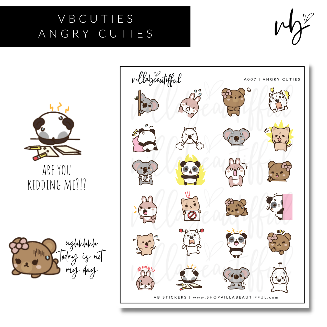 VBCuties | A007 Angry Cuties Sticker Sheet