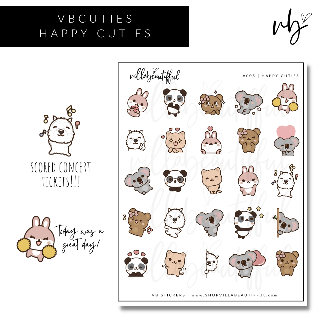 VBCuties | A005 Happy Cuties Sticker Sheet