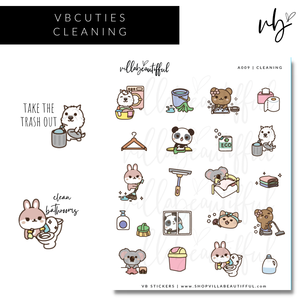 VBCuties | A009 Cleaning Sticker Sheet