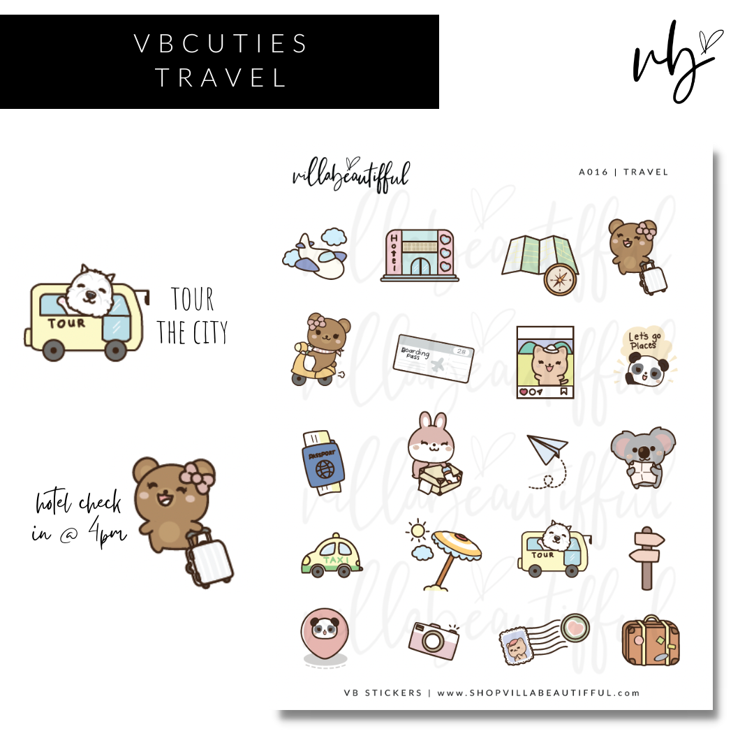 VBCuties | A016 Travel Sticker Sheet