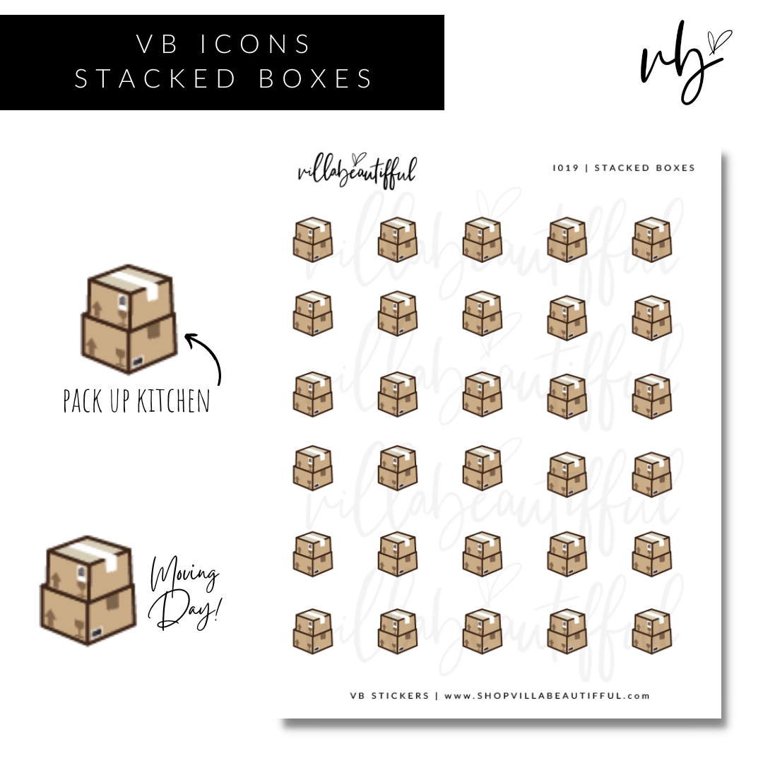 VB Icons | I019 Stacked Boxes Sticker Sheet