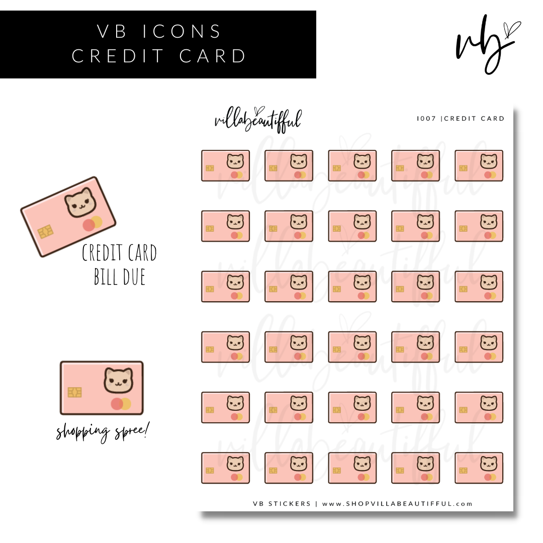 VB Icons | I007 Credit Card Sticker Sheet