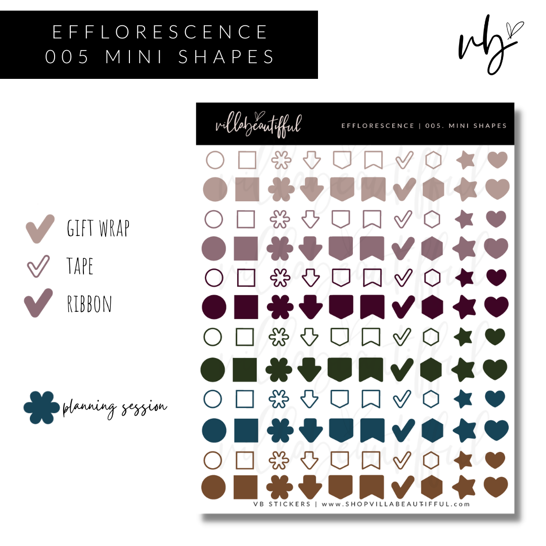 Efflorescence | 05 Mini Shapes Sticker Sheet