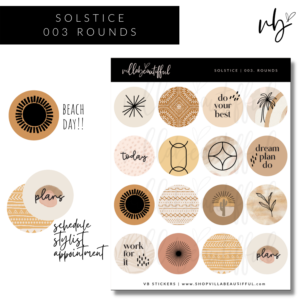 Solstice | 03 Rounds Sticker Sheet