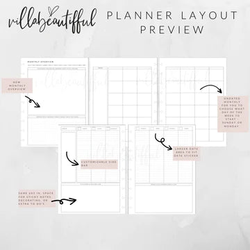 VBPlanner Monthly + Weekly Inserts | Undated