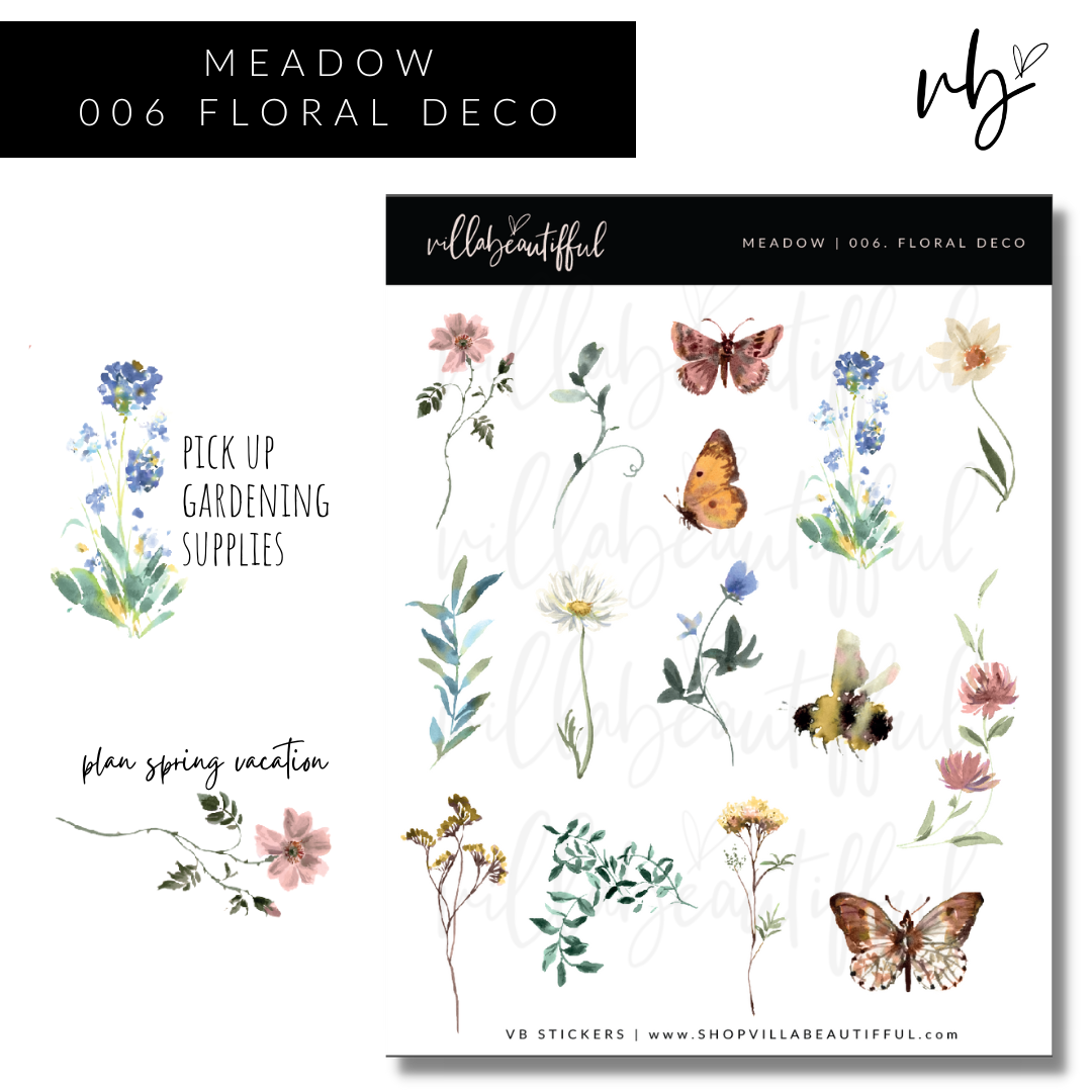 Meadow | 06 Floral Deco Sticker Sheet