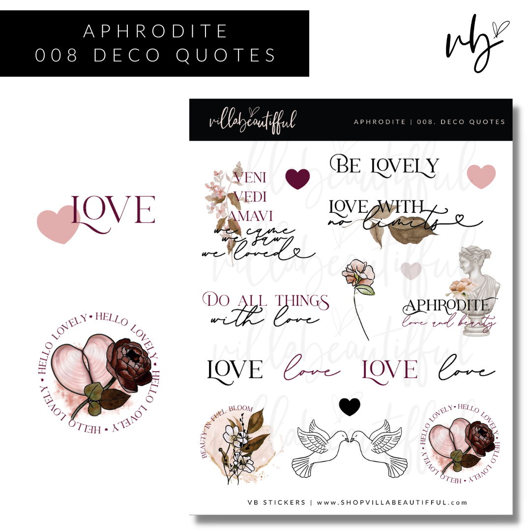 Aphrodite | 08 Deco Quotes Sticker Sheet