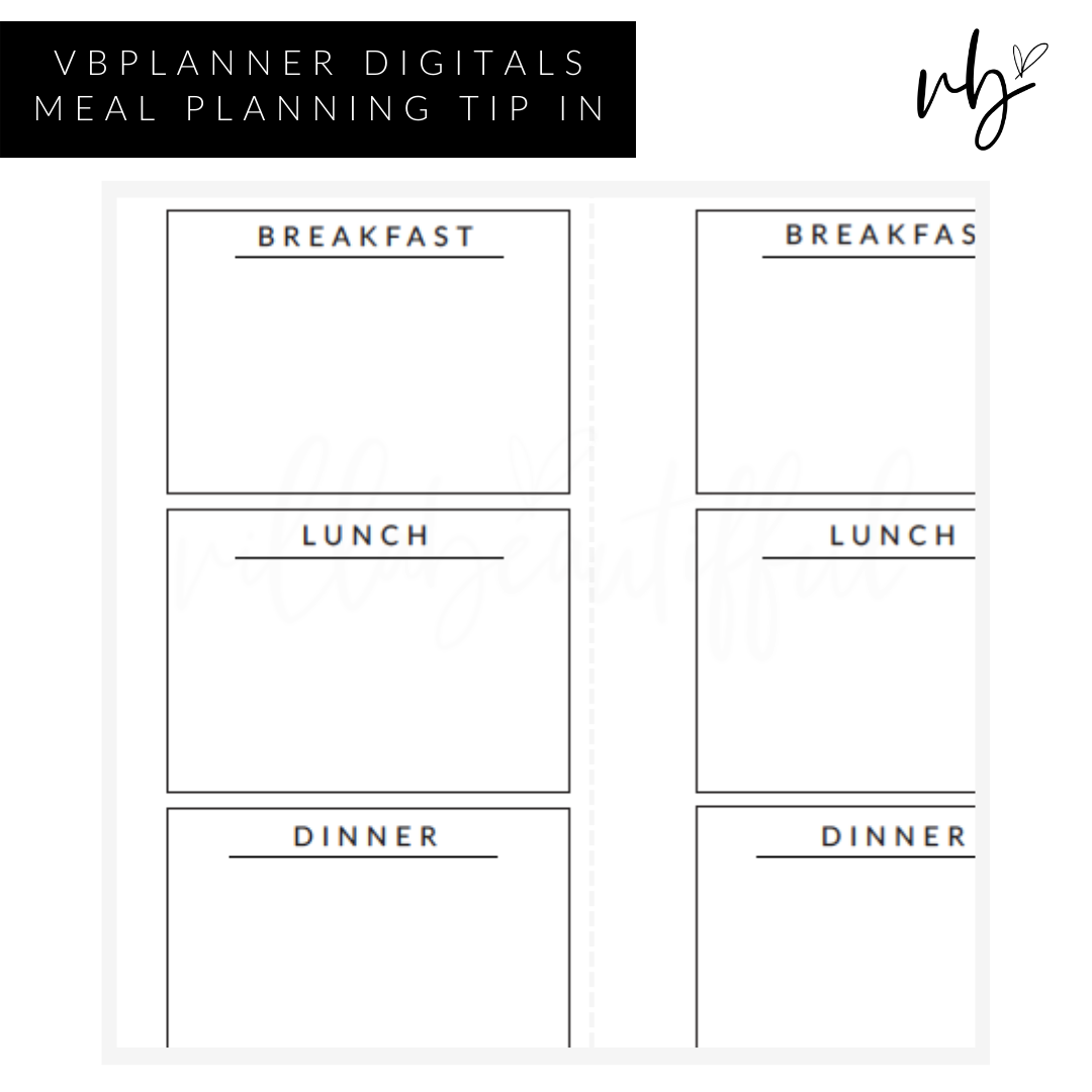 VBPlanner Digital | Tip In Meal Planning