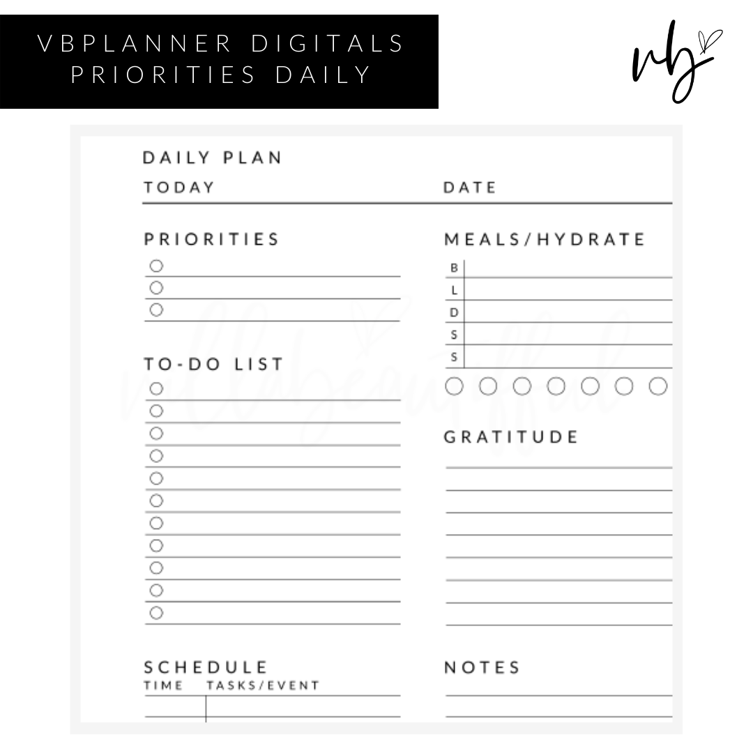 VBPlanner Digital | Daily Priorities