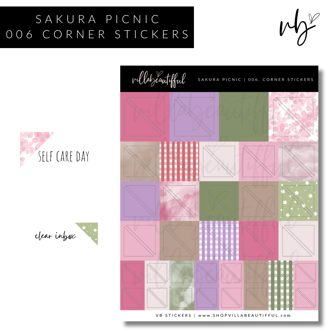 Sakura Picnic | 06 Corner Stickers Sticker Sheet