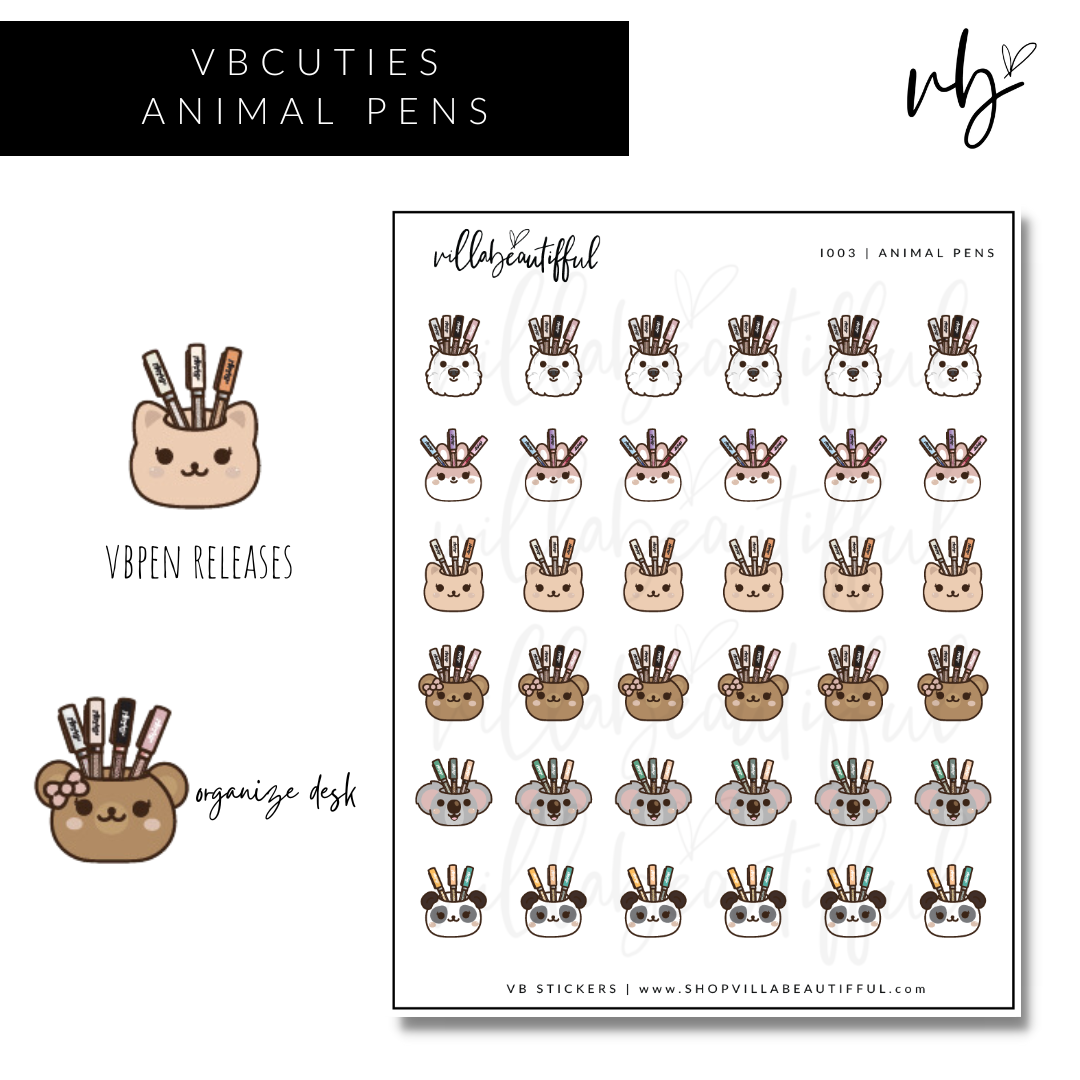 VBCuties | A003 Animal Pens Sticker Sheet
