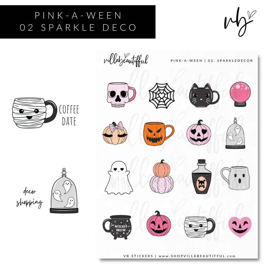 Pink-A-Ween | 02 Sparkle Decor Sticker Sheet