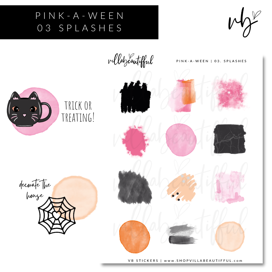 Pink-A-Ween | 03 Splashes Sticker Sheet