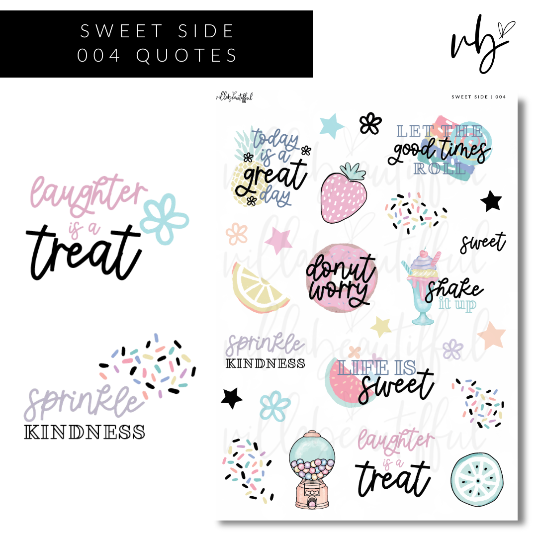 Sweet Side | 04 Quotes Sticker Sheet