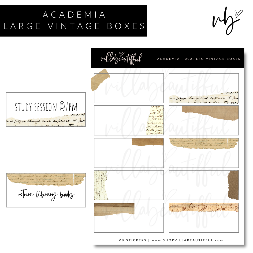 Academia | 02 Lrg Vintage Boxes Sticker Sheet