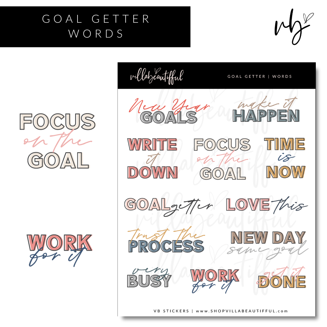 Goal Getter | 04 Words Sticker Sheet
