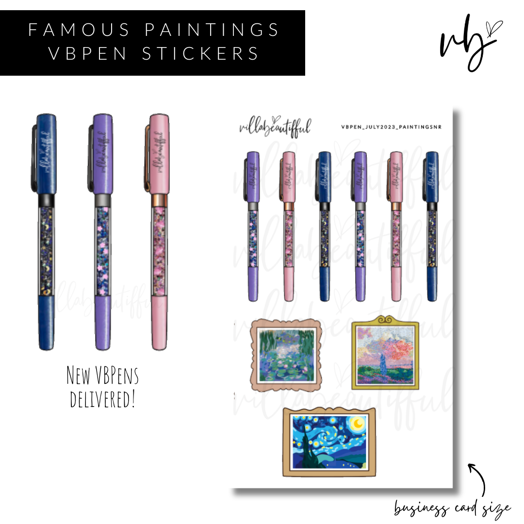 Famous Paintings VBPens New Release Sticker Sheet