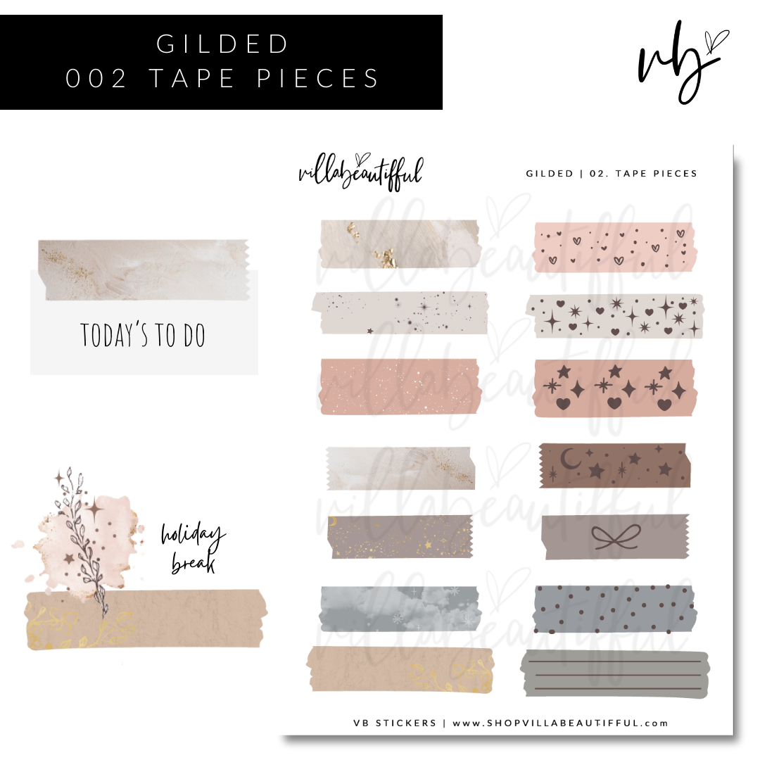 Gilded | 02 Tape Pieces Sticker Sheet