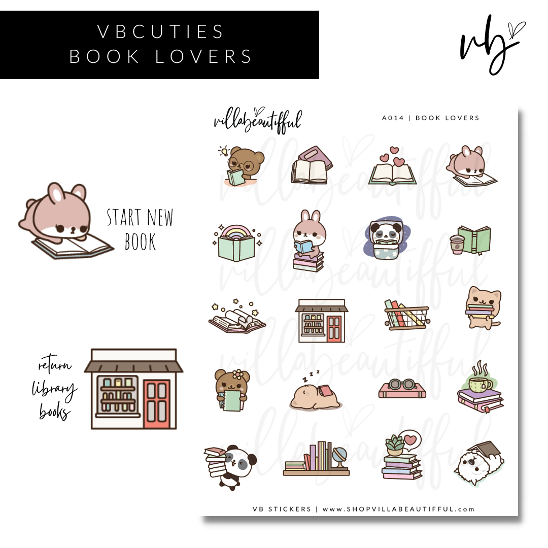VBCuties | A014 Book Lovers Sticker Sheet