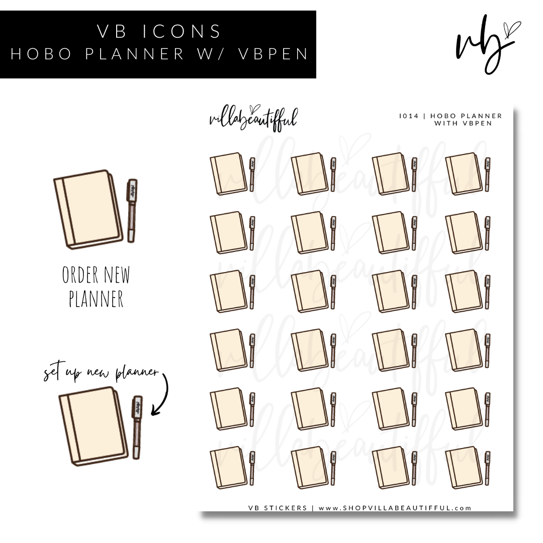 VB Icons | I014 Hobo Planner w/ VBPen Sticker Sheet