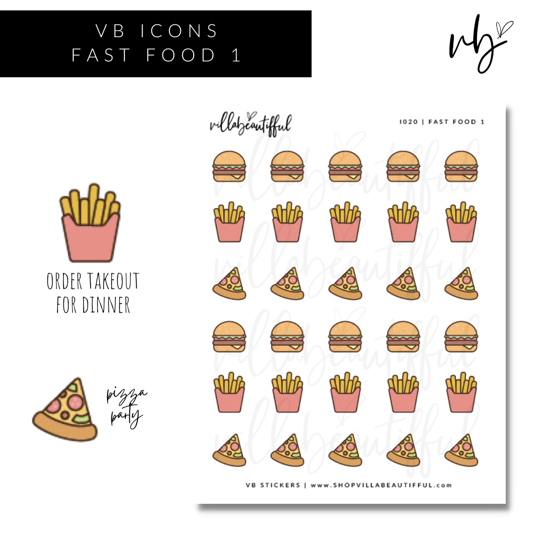 VB Icons | I020 Fast Food 1 Sticker Sheet