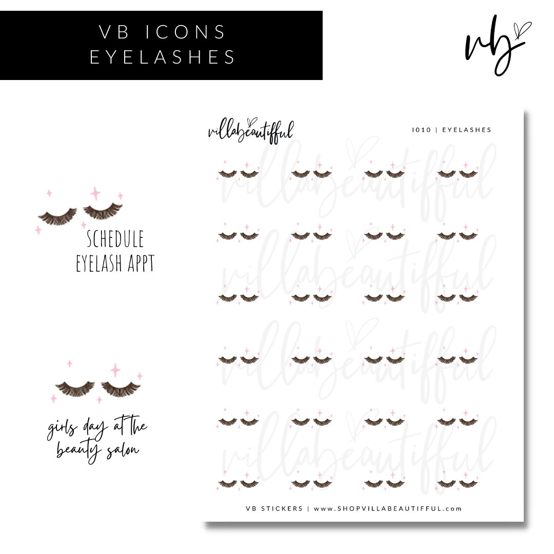 VB Icons | I010 Eyelashes Sticker Sheet