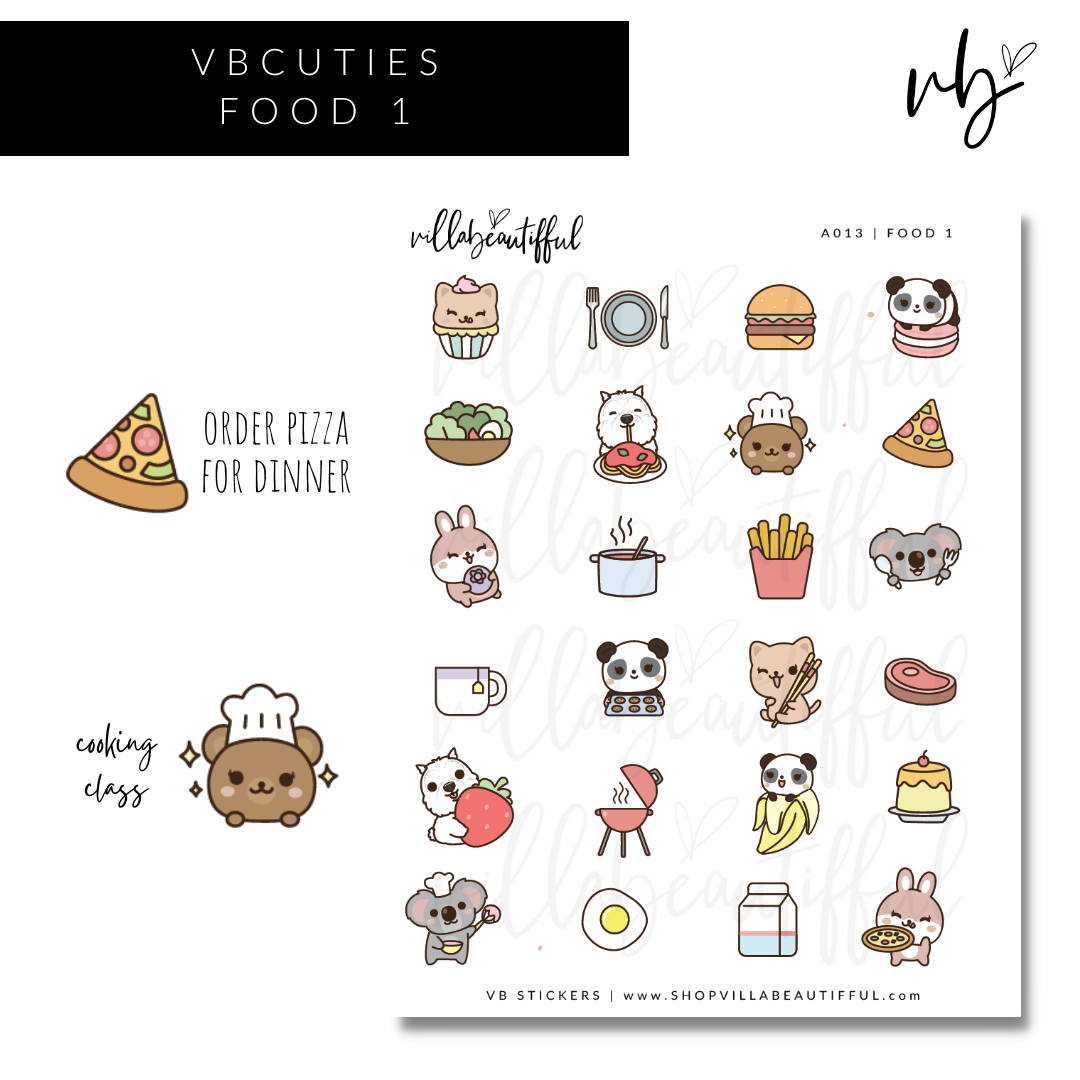 VBCuties | A013 Food 1 Sticker Sheet