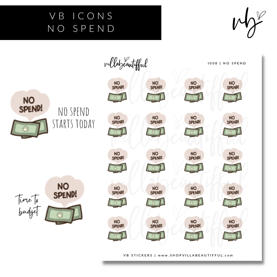 VB Icons | I008 No Spend Sticker Sheet