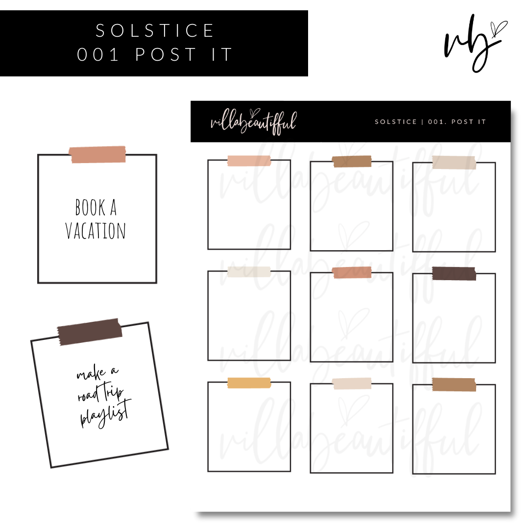 Solstice | 01 Post It Sticker Sheet