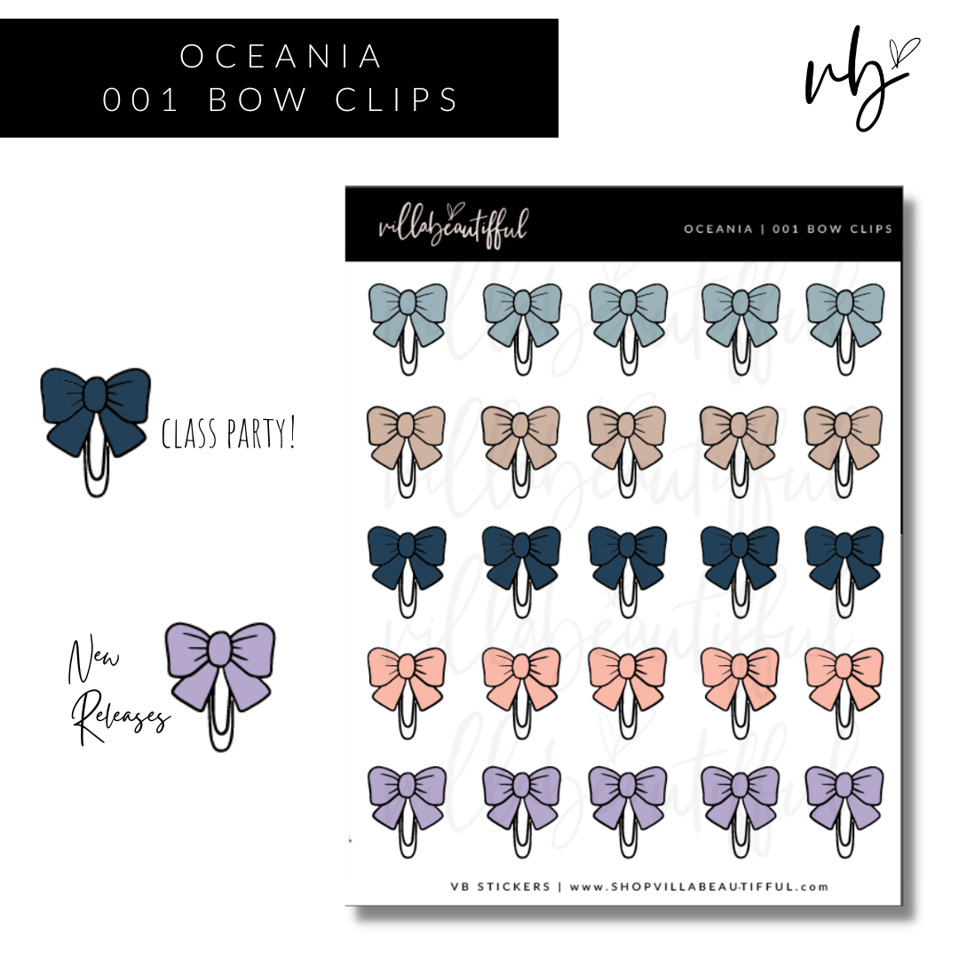 Oceania | 01 Bow Clips Sticker Sheet