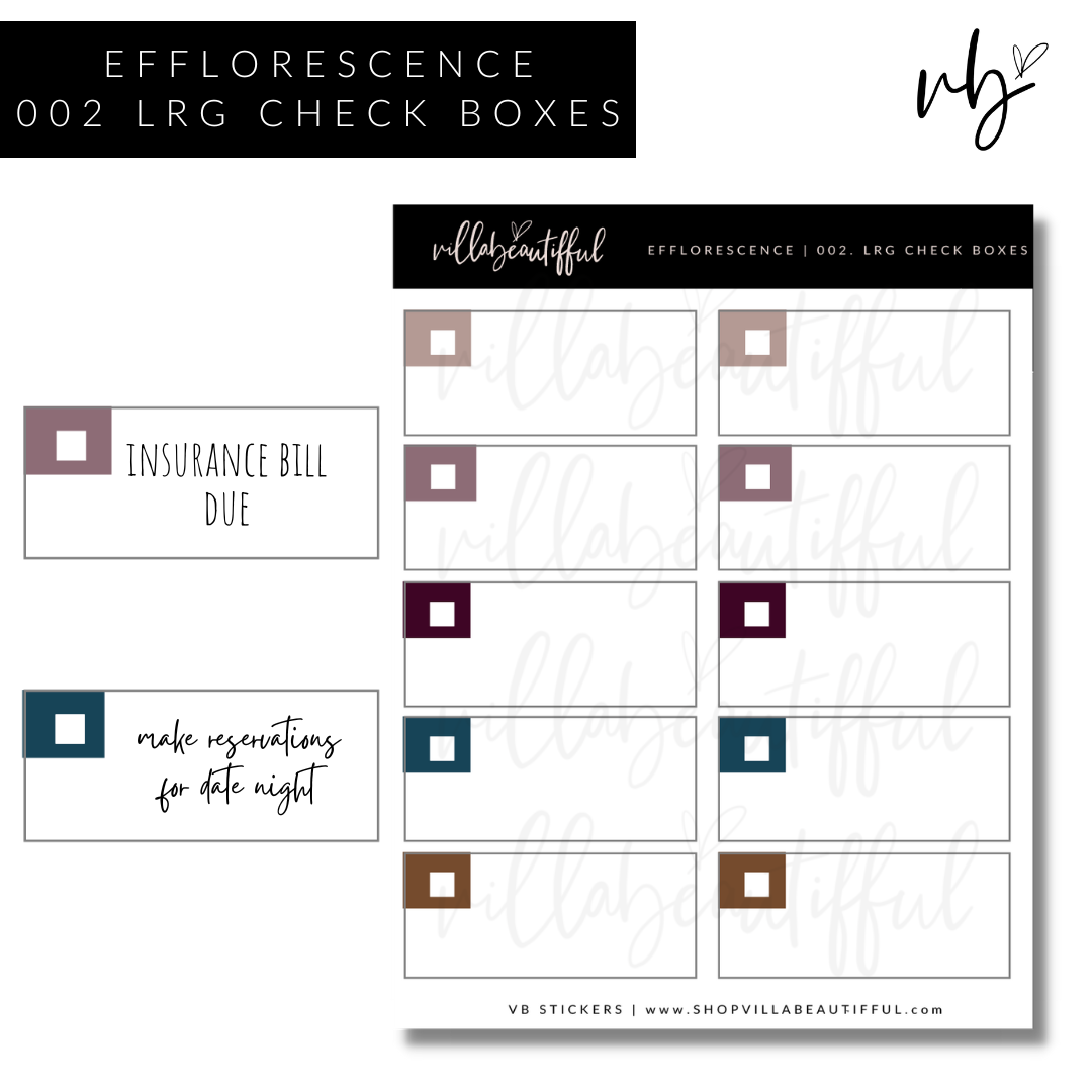 Efflorescence | 02 Large Check Boxes Sticker Sheet
