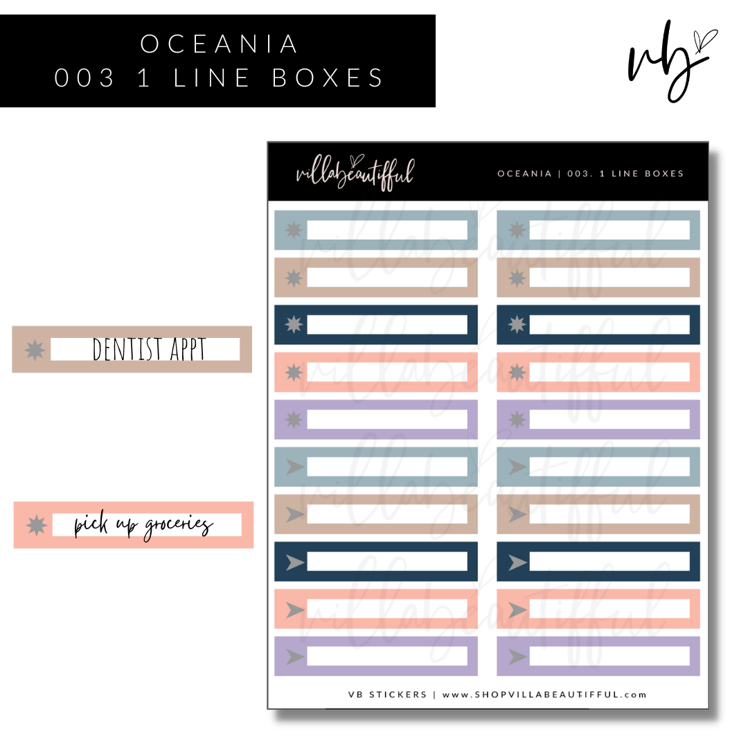 Oceania | 03 1 Line Boxes Sticker Sheet
