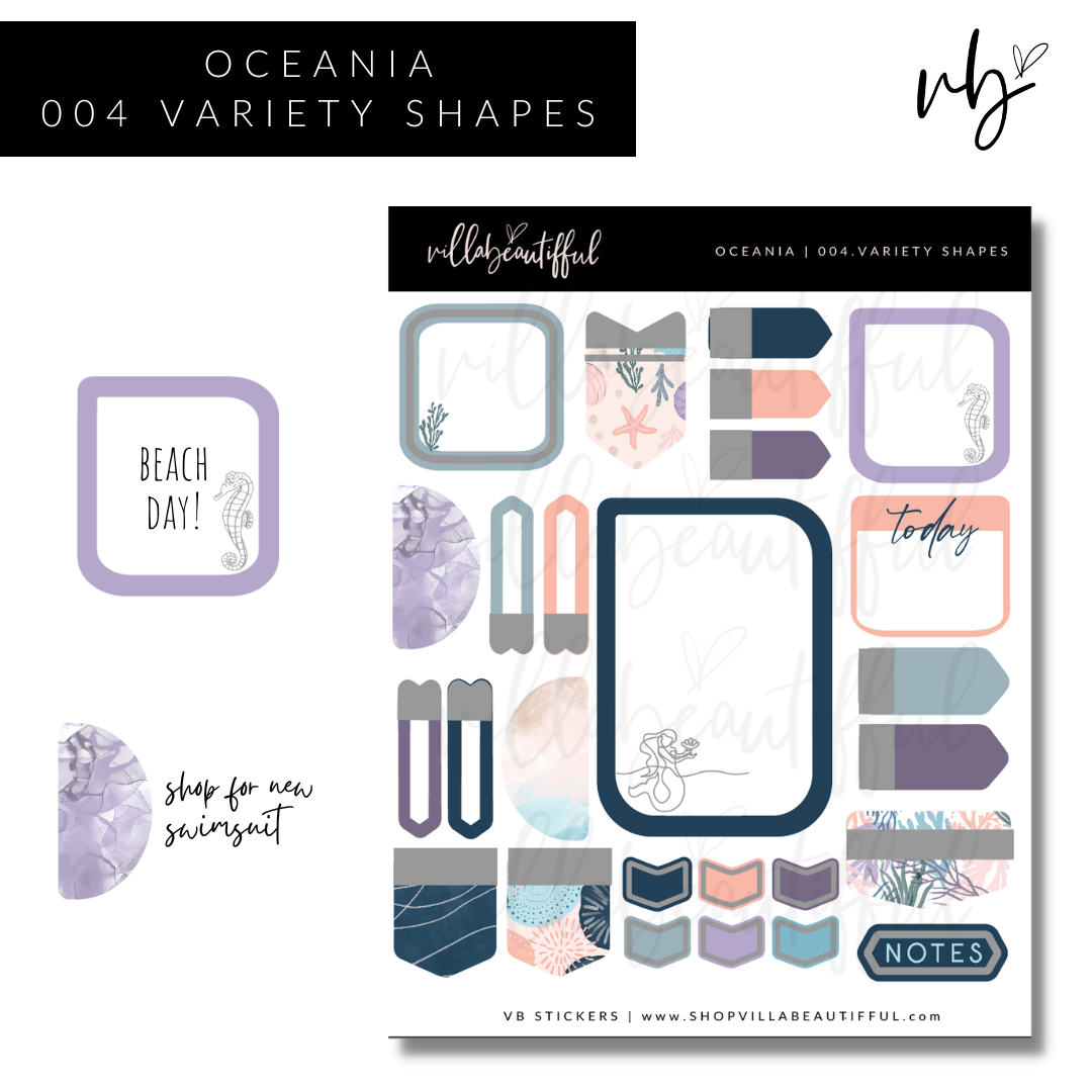 Oceania | 04 Variety Shapes Sticker Sheet