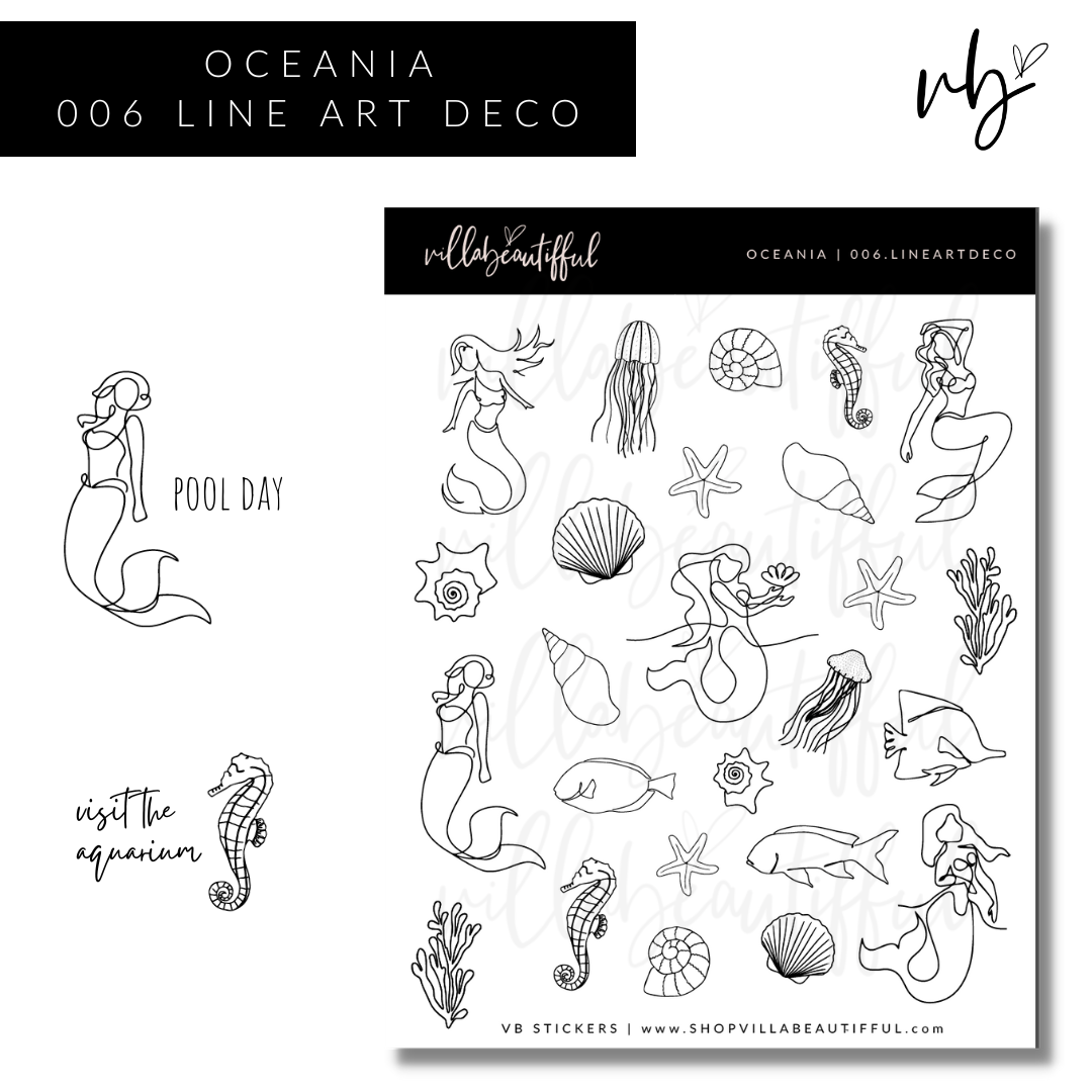 Oceania | 06 Line Art Deco Sticker Sheet
