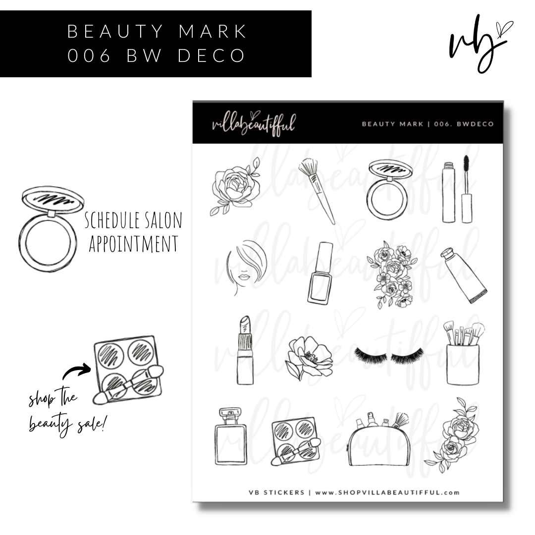 Beauty Mark | 06 BW Deco Sticker Sheet