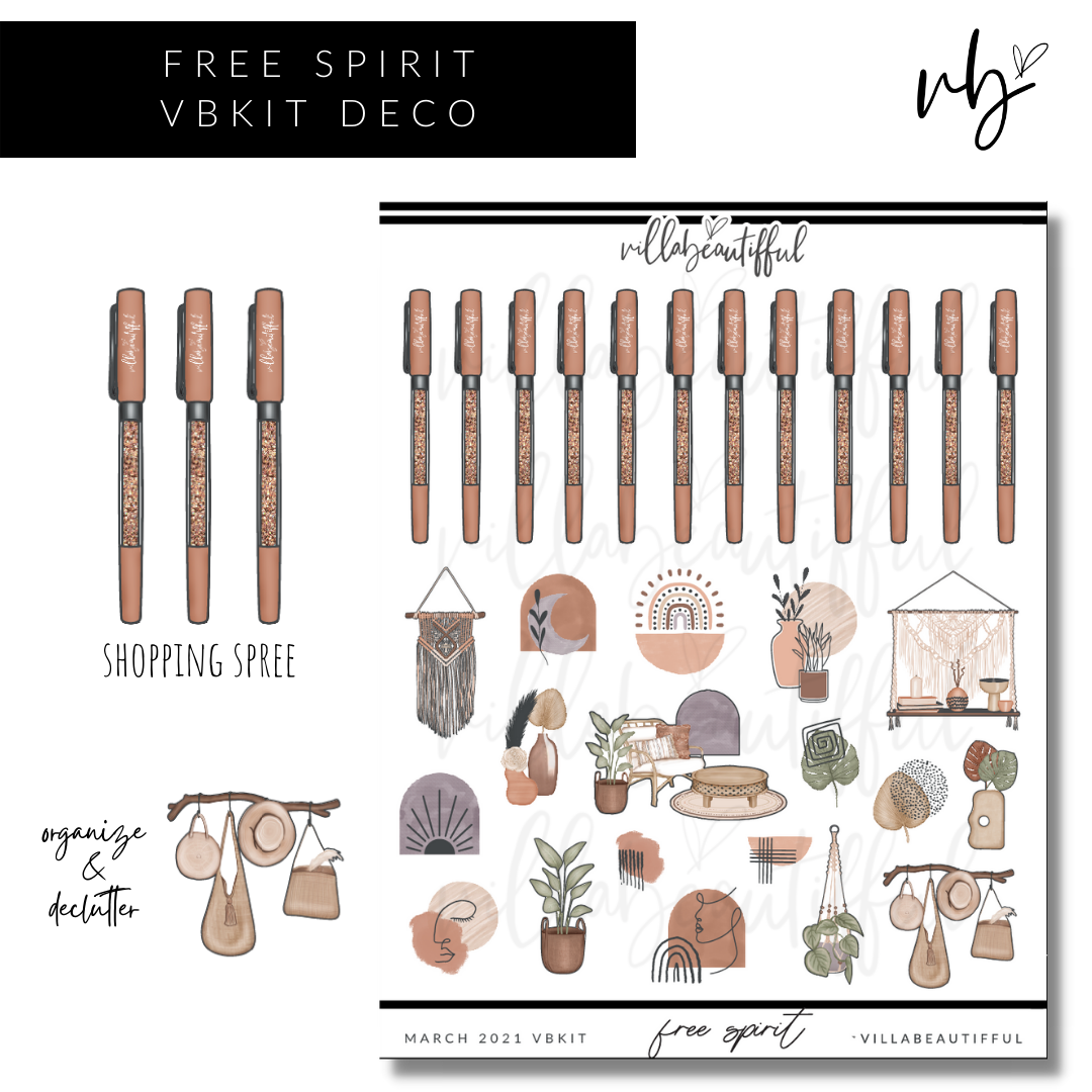 Free Spirit | March 2021 VBKit Small Deco Sticker Sheet