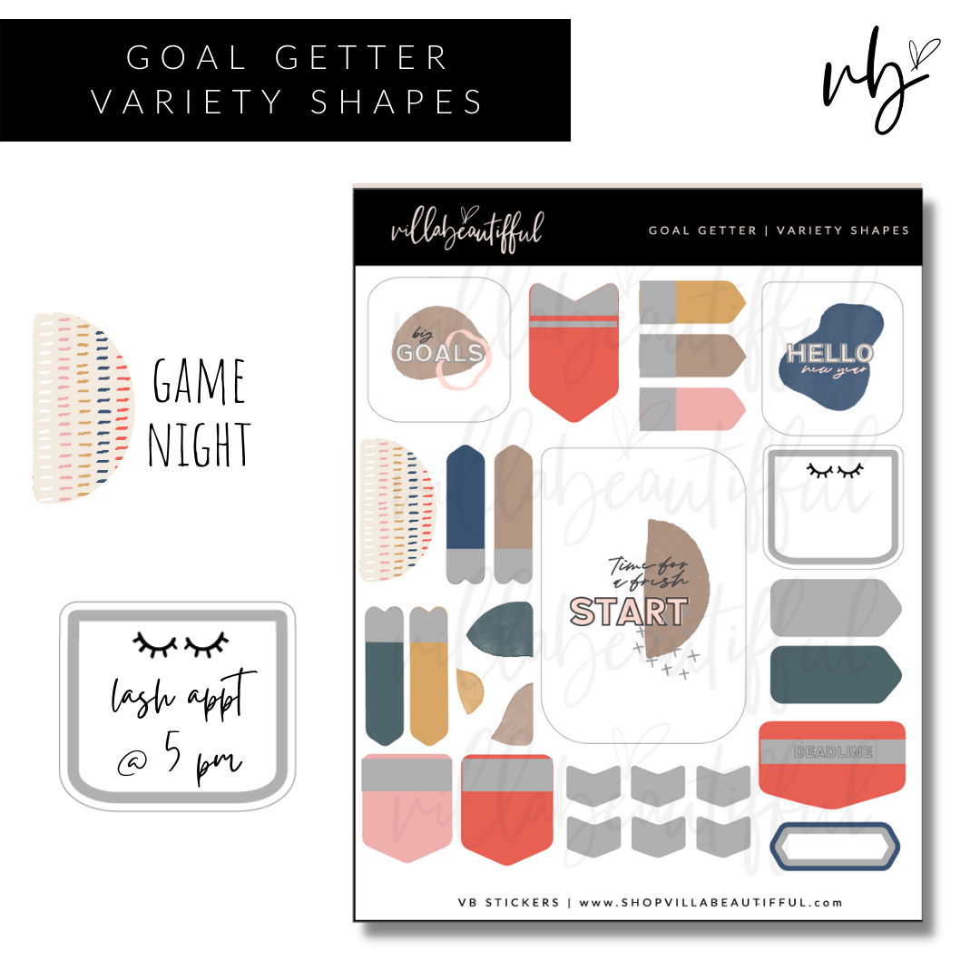 Goal Getter | 08 Variety Shapes Sticker Sheet