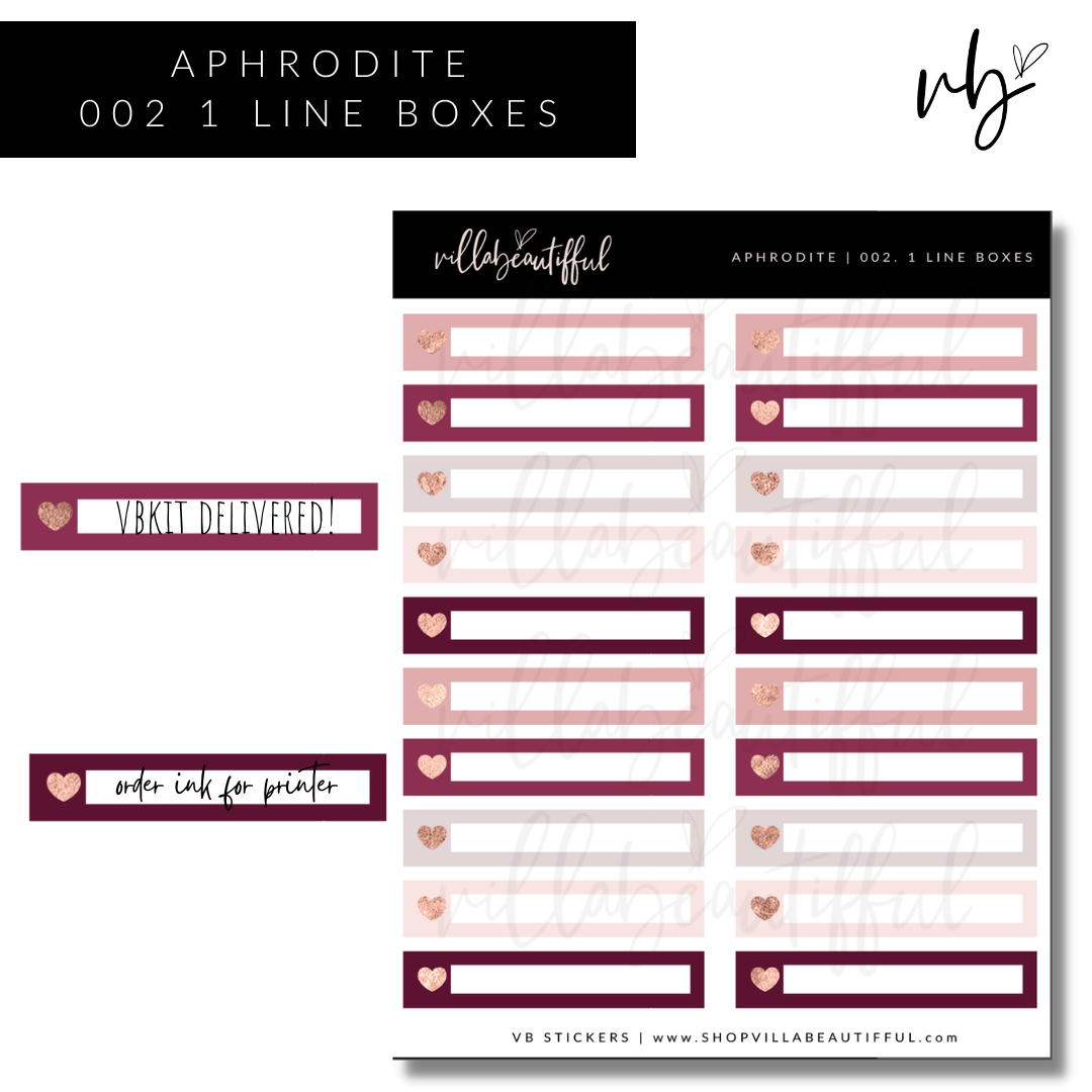 Aphrodite | 02 1 Line Boxes Sticker Sheet