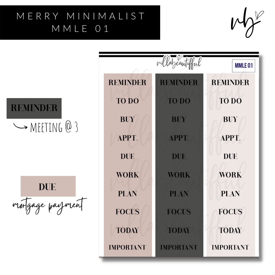 Merry Minimalist | 01 MMLE Sticker Sheet