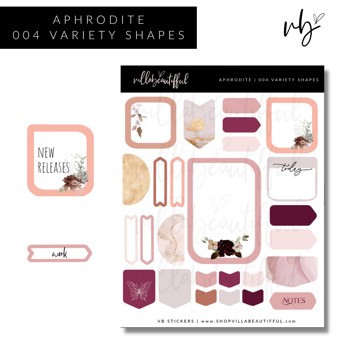 Aphrodite | 04 Variety Shapes Sticker Sheet