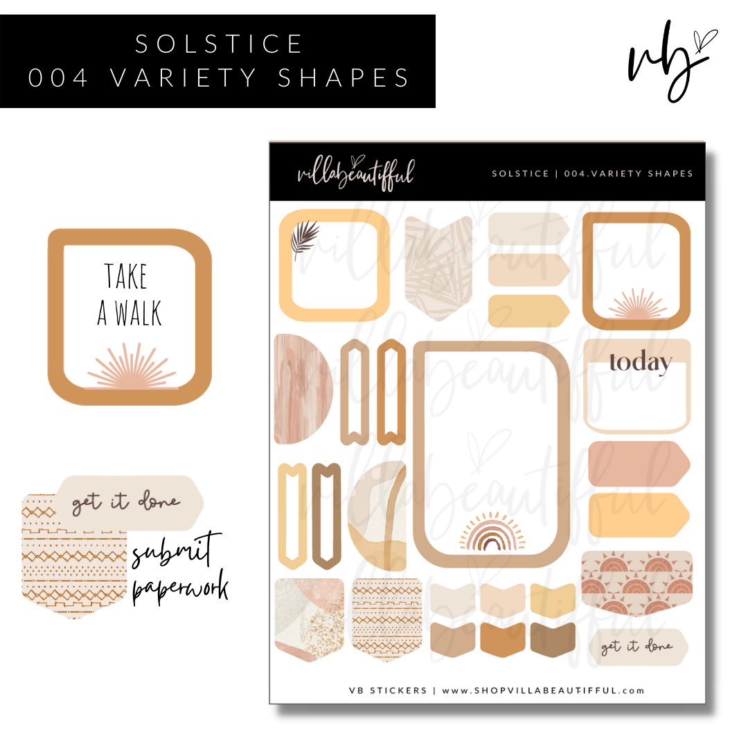 Solstice | 04 Variety Shapes Sticker Sheet