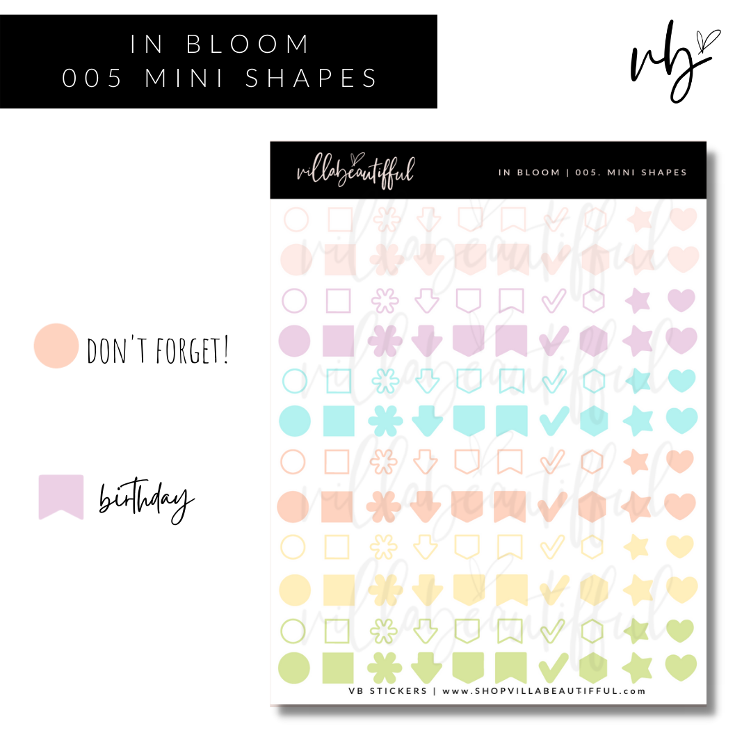 In Bloom | 05 Mini Shapes Sticker Sheet