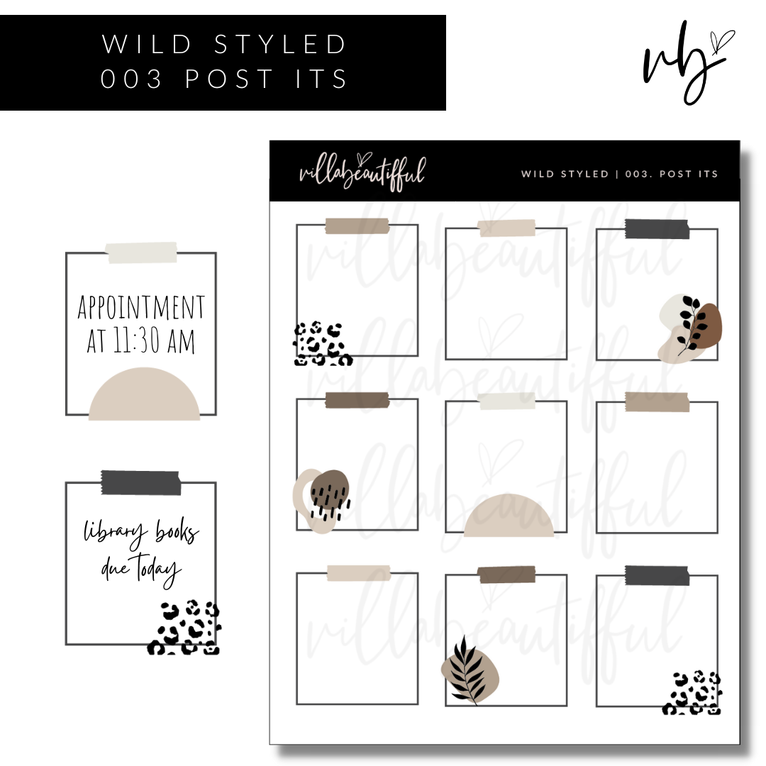 Wild Styled | 03 Post It Sticker Sheet