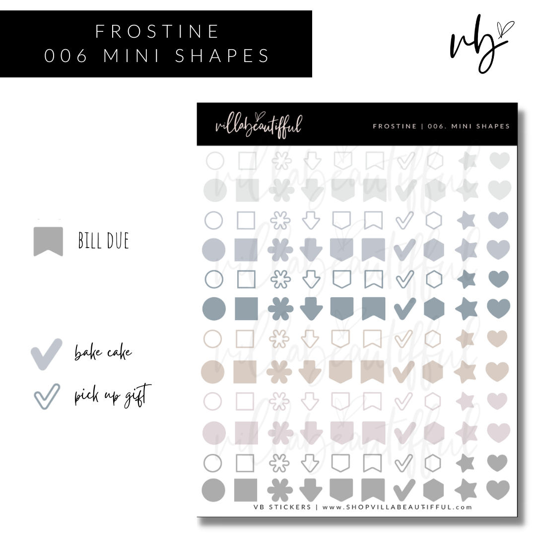 Frostine | 06 Mini Shapes Sticker Sheet