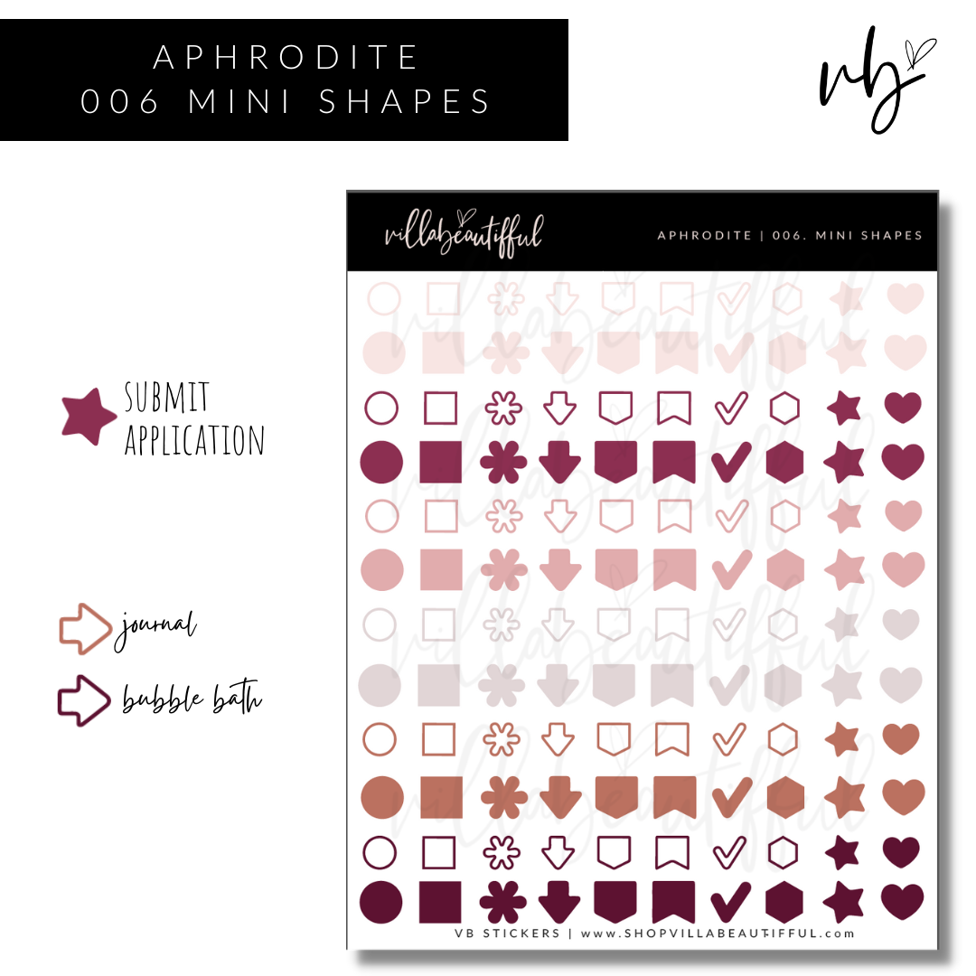 Aphrodite | 06 Mini Shapes Sticker Sheet